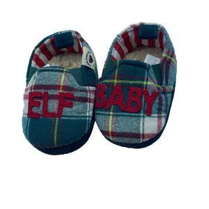NWOT Dearfoams Infant Toddler Plaid Faux Fur Baby Elf Family Slippers 6-9 Months